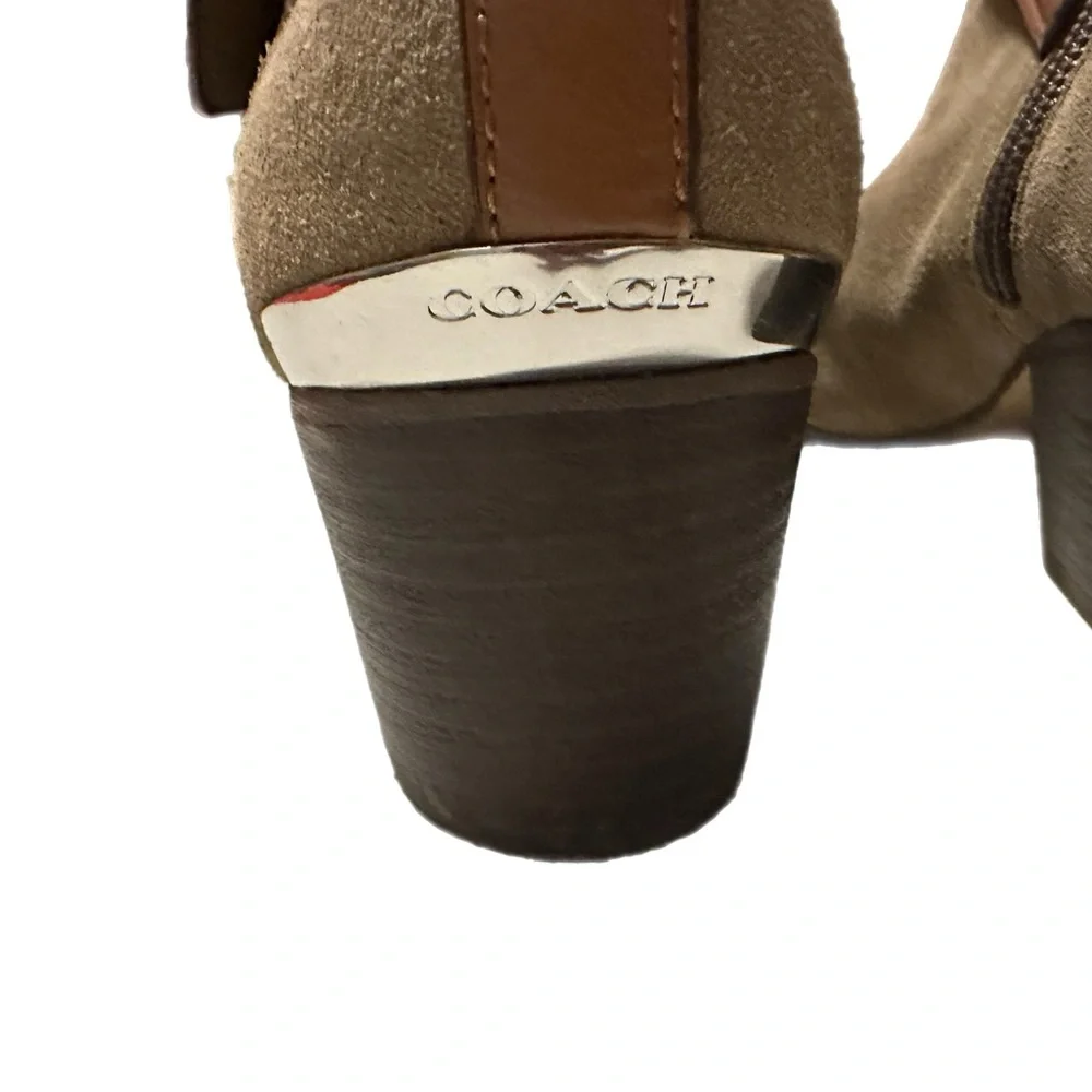COACH Pauline Slate Gray Suede Leather Booties (Size 7) - Picture 7 of 12
